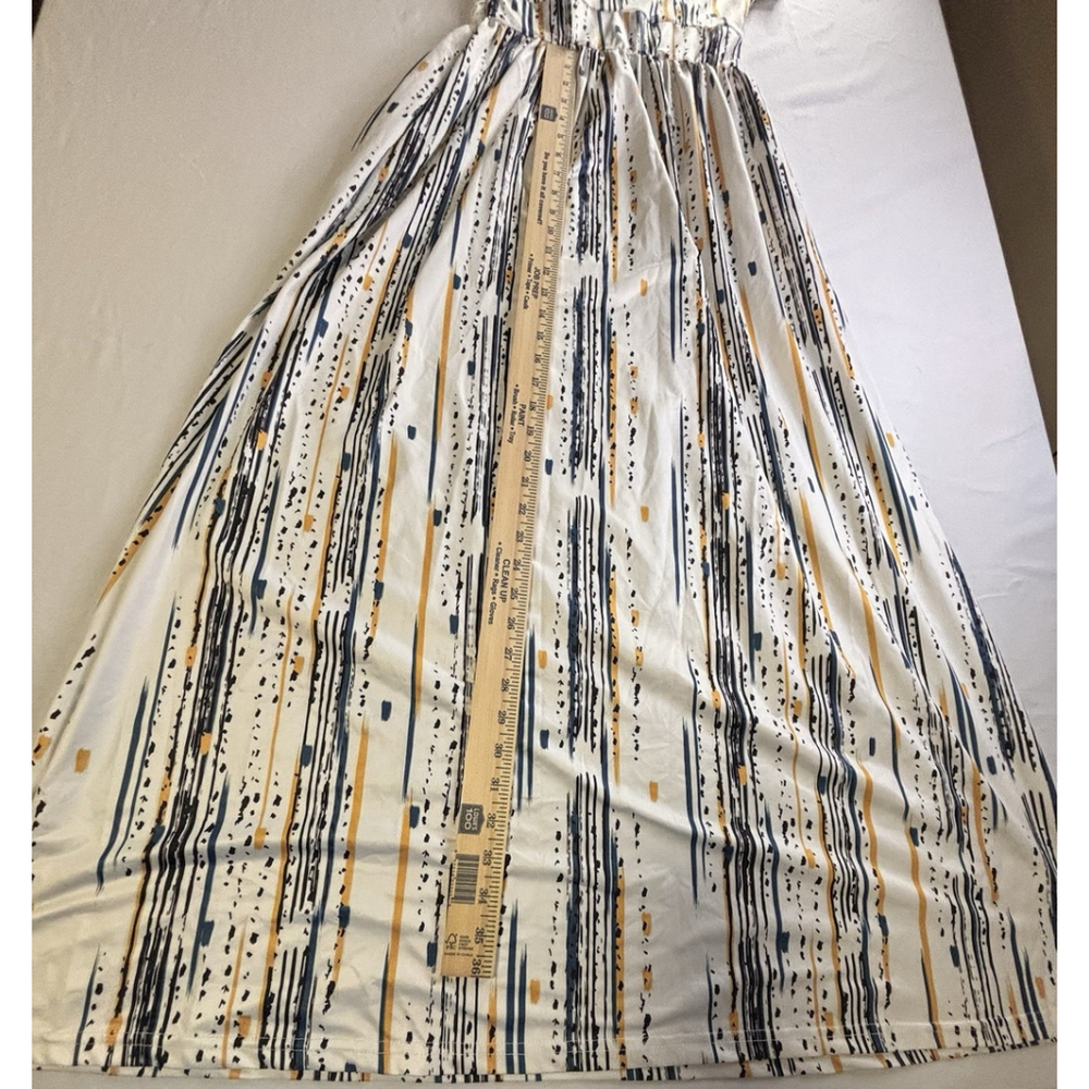 Ouges Maxi Dress Size S White Multicolor Print Sh… - image 4